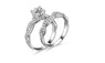 Silver Plated Rhinestone Engagement Wedding Ring