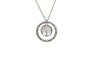 Silver Tone Symbolic Round Pendant Necklace