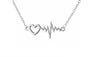 Heartbeat Zigzag Wave Pattern Pendant Necklace