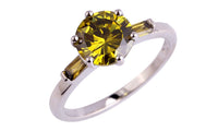 Fashion Round Cut Peridot Silver Ring - sparklingselections