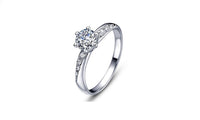 Silver Plated Zircon Crystal Wedding Rings - sparklingselections