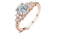 Rose Silver Color Cubic Zirconia Wedding Ring - sparklingselections