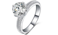 Silver Color Inlay Cubic Zirconia Promise Rings - sparklingselections