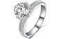 Silver Color Inlay Cubic Zirconia Promise Rings