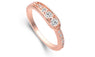Cubic Zircon Rose Gold Color Silver Ring