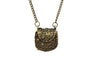 Carved Bronze Locket Long Chain Pendant Necklace