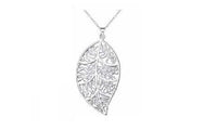 Silver Fashion Lifting The Leaves Pendant Necklace - sparklingselections
