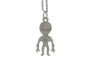 Silver Cute Aliens Pendant Necklace