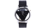 Hollow Triangle Dial Faux Leather Analog Quartz Wrist Watch