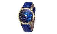 Sky Pattern Leather Band Analog Quartz Wrist Watch - sparklingselections