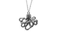 Fashion Antique Silver Plated Octopus Pendant Necklace - sparklingselections