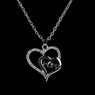 Double Heart Crystal Decor Mom Pendant Necklace