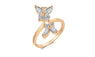 Zircon Plated Flying Butterfly Wedding Engagement Ring