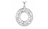 Silver Hollow Flower Plant Pendant Necklace