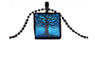 Square Glass Tree of Life Glass Pendant Necklace