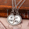 New Silver Plated Heart Shaped Best Friends Pendant Necklace Jewelry For Women or Men