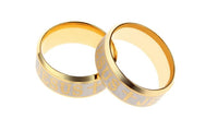 Jesus Cross Letter Wedding Band Couple Ring - sparklingselections