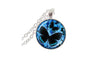 Blue and Lack Butterflies Glass Pendant Necklace