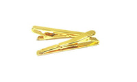 Gold Simple Necktie Tie Bar Clasp Clip Clamp Pin - sparklingselections