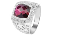 Purple Crystal Plated Silver Ring For Women - sparklingselections