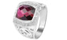 Purple Crystal Plated Silver Ring For Women