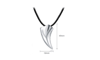 Black Gun Plated Fashion Brave Men's Necklace Stainless Steel Wolf Tooth Animal Pendant Necklaces - sparklingselections