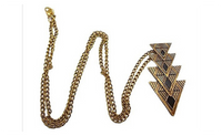 Antique Gold Plated Vintage Triangular Women Necklace