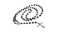 Mens Beckham Cross Pendant Black Rosary Beads Necklace Brand New