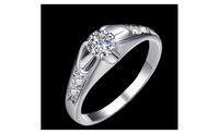White Gold Plated Mounting 0.5 ct Cubic Zirconia Wedding Ring