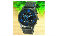 Men's Casual Sports Stainless Steel Silicone Band Quartz Analog Wrist