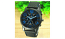 Men's Casual Sports Stainless Steel Silicone Band Quartz Analog Wrist Watch