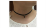 Fashion Black Leather Wrap Choker Cross Pendant Necklace For Women