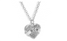 White Rhin stone Heart Family Member Love Pendant Women Necklace