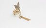 Long Chain Gold Tassels Big Butterfly Three Finger Ring (Resizable)