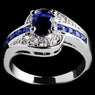 Beautiful Blue Oval Zircon Stone Silver Plated  Wedding Engagement Ring for Females Best Gift Jewelry Accessories