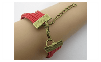 Retro Peace Dove Love8 Word Multielement B5.5 Multi Layer Braided Leather Bracelet - sparklingselections