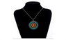 Silver Plated Candy Round Enamel Long Chain Pendant Necklace