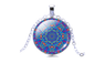 New Mandala Flower Dome Glass Pendant Silver Color Chain Necklace