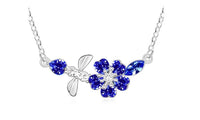 Austria Crystal Rhinestones Flower Bee Pendant Necklace - sparklingselections