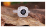 JEXXI Classic Square Clear White Rhinestone With Black Stone Ring(7)