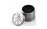 Metal Stainless Steel Coin Shape Pattern Herb Tobacco Grinder