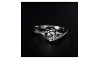 Angel's Heart White Gold Plated CZ Crystal Wedding Ring(6,7,8) - sparklingselections