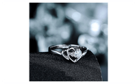 Austrian Crystal Stellux Double Heart Engagement Ring For Woman - sparklingselections