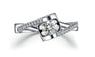 Angel's Heart White Gold Plated CZ Crystal Wedding Ring(6,7,8)