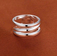 Classic Three Circle Silver Plated Ring for Women - sparklingselections