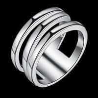 Classic Three Circle Silver Plated Ring for Women - sparklingselections