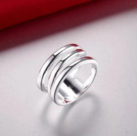 Classic Three Circle Silver Plated Ring for Women - sparklingselections