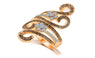 New Gold Color Luxury Exaggerated Zircon Crystal Wedding Ring Female Fashion Jewelry Accessory (6,7)