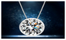 Silver Plated Round Single Rhinestone Pendant Necklace for Women