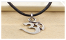 Yoga Om Pendant Necklace Choker Charm Black Leather Handmade Jewelry